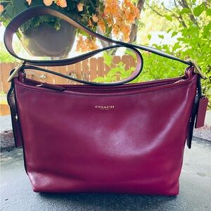 Coach Legacy East West Duffel 25355 Burgundy Leather Bag with Gold Hardware